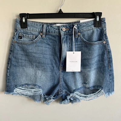 Kancan Isabelle High Rise Distressed Raw Hem Shorts Medium NWT - Image 1 of 4