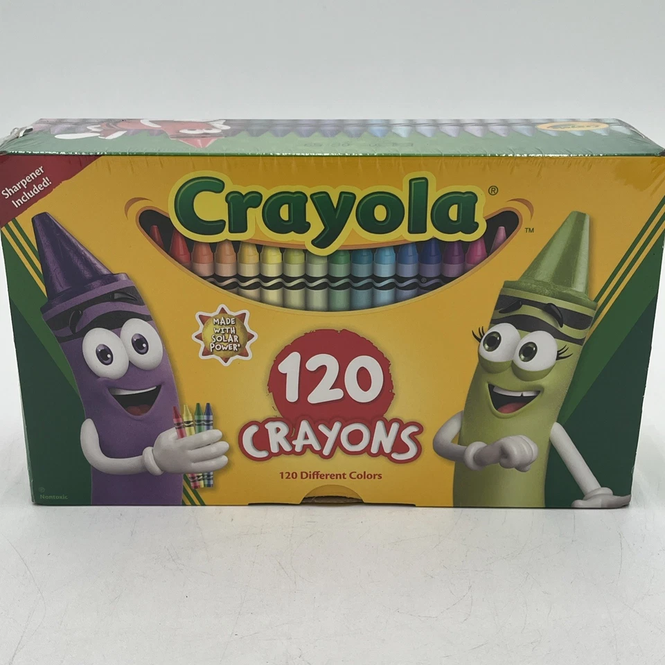 BRAND NEW in SEALED PLASTIC!!! Crayola 120ct Box of Crayons With Sharpener - Image 1 of 4