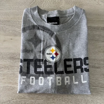 Camiseta de fútbol Reebok Youth Pittsburgh Steelers gris manga larga Foto 1 de 4