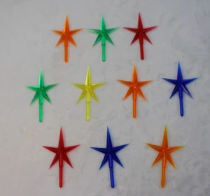 10 Multicolor Stars Ceramic Christmas Tree Lights Plastic Light Decorations 2.75 - Picture 1 of 12