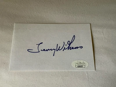Lenny Wilkens HOF DEC’D Autographed 3x5 Index Card JSA COA #AJ69577 RARE ITEM - Image 1 of 4
