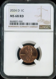 2024 D Lincoln Shield Cent NGC MS68 RD Business Auction - Picture 1 of 2