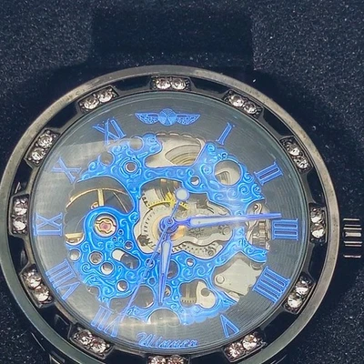 T-WINNER Men's Skeleton Watches Stainless Steel Manual Mechanical Wristwatch NEW - Image 1 of 4