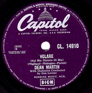 CLASSIC DEAN MARTIN 78 VOLARE / OUTTA MY MIND UK CAPITOL CL 14910 E V+ - Bild 1 von 1
