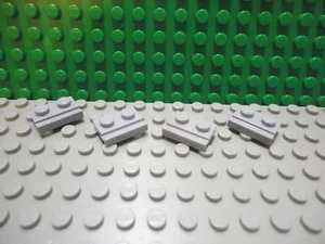 Lego 4 Light Bluish Gray 1x2 base plate with rail - Picture 1 of 1