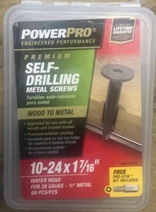 Premium Self-Drilling Metal Screws, Epoxy Coated Steel, Wafer Head Wood to Me... - Picture 1 of 1