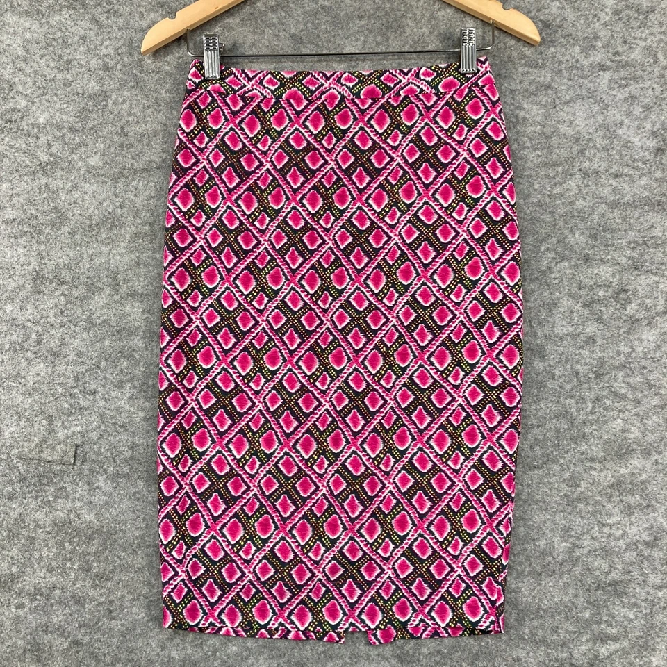 Falda Three of Something Mujer Talla 6 Rosa Geométrica Recta Lápiz Cremallera 17121 Foto 1 de 4