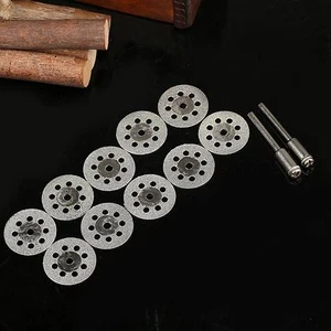 22mm Diamond Cut Off Disc 8 Hole Wheel + 2 Mandrel Shank Arbor Drill for Power - Picture 1 of 12