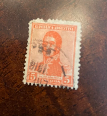 1917-20 Argentine Republic 5c Five Centavos Red (used) Cover