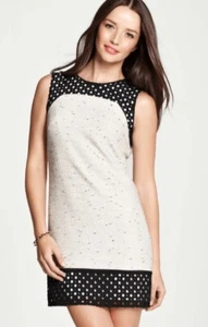 New $138 Ann Taylor Tweed Dot Sleeveless Dress Size 10 - Picture 1 of 6