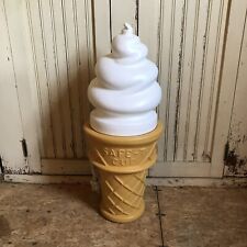 Blow Mold Giant Plastic Ice Cream Cone Display Vanilla Swirl Safe T Cup LIGHTED