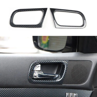Cubierta de manija de puerta interior de carbono ABS para Infiniti G25 G37 2010-2013 2 piezas Foto 1 de 4