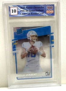 2020 Panini #RR-JH Justin Herbert Clear Cut Rookie Card GCG 10 - Imagen 1 de 2