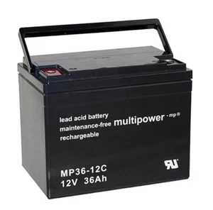 MP36-12C Multipower AGM-Akku 12V/36Ah ZYKLENFEST-ELEKTROMOBILE - Afbeelding 1 van 2