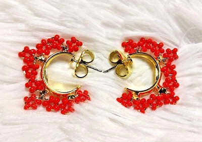 *NUEVO* Y *RETIRADO* ~ Sorrelli ~ "CORAL ROJO" ~ "SEFINA" Aro ~ Pendientes ~ $147 Foto 1 de 4