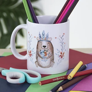 Kindertasse Schulkind Bär Schulstart Tasse zur Einschulung Geschenk Kakaobecher - Bild 1 von 5