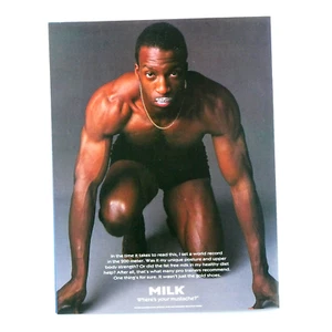 Michael Johnson Milk Mustache Vintage 1997 Original Print Ad 8,5 x 10,5" - Bild 1 von 5