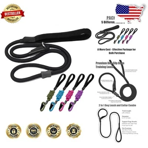 No-Pull Training Leash 4ft with Adjustable Collar - Strong Nylon for Dogs - Picture 1 of 9