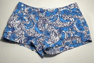 Pantalones Cortos Lilly Pulitzer Hippy Hippy Shake Ariel Azul Walsh Damas Talla 2 - Imagen 1 de 8