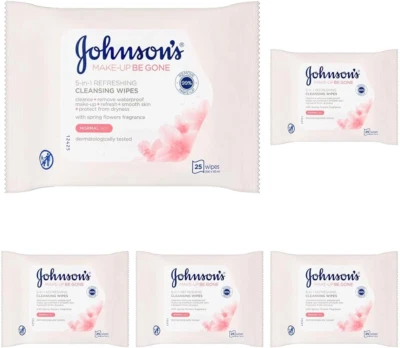 Johnson'S Face Care Make up Be Gone Refreshing Wipes - Pack of 125 - Image 1 of 4