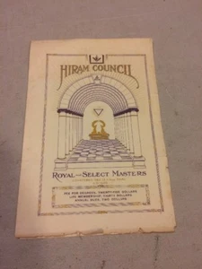 ANTIQUE MASONIC HIRAM COUNCIL 1917 SPECIAL ASSEMBLY PROGRAM WORCESTER, MASS - Picture 1 of 12