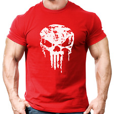 Skull Gym T-Shirt Mens Gym Clothing Tee Workout Training Vest Bodybuilding Top
