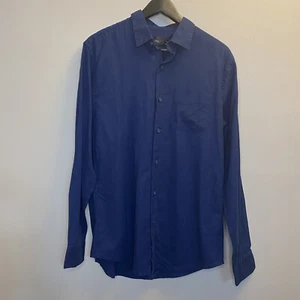 Onia men’s abe shirt ling sleeves linen in deep navt size S new - Picture 1 of 8