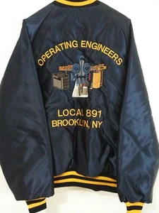 CHAQUETA UNIVERSITARIA AZUL DE COLECCIÓN UNION LOCAL 891 BROOKLYN N.Y. INGENIEROS OPERATIVOS XL NUEVA - Imagen 1 de 13