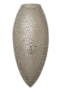 New Moroccan Handmade Nickel Plated Brass Wall Light H47 x W20cm Free Fast PP - Picture 1 of 6
