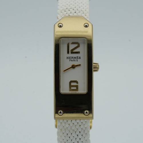 HERMÈS OROLOGIO HERMES PARIS KELLY QUARZO DONNA 16MM ACCIAIO CINTURINO VINTAGE KT1.210