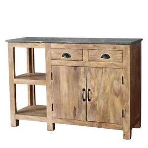 Sideboard SPLIT Anrichte massiv Mangoholz mit Marmorplatte Kommode Landhaus edel - Bild 1 von 10