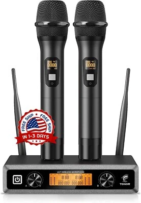 Microfonos Inalambricos Profesionales Microfonos UHF Profecional Systema KARAOKE - Image 1 of 4