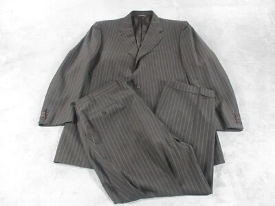 Canali Woolmark Suit Pinstripe Brown Men’s Size 50 L / 38W Made in Italy READ - Image 1 of 4