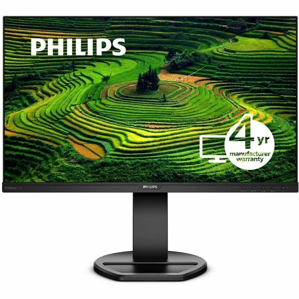 Philips 241B8QJEB/17 24" LED FHD Monitor 1920x1080 DVI DP HDI- VGA USB Hub VESA