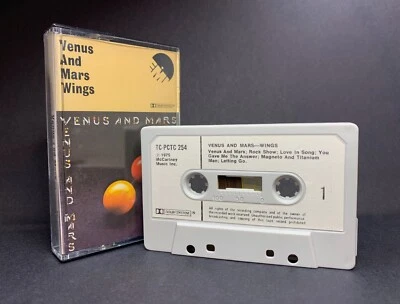 Wings VENUS AND MARS Cassette **EXCELLENT (EX) CONDITION** 1975 **PAPER LABELS** - Image 1 of 4