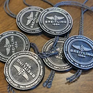 AUTHENTIC BREITLING 1884 SWISS BLACK HANG TAG OPEN BACK NEW-STYLE - Picture 1 of 3