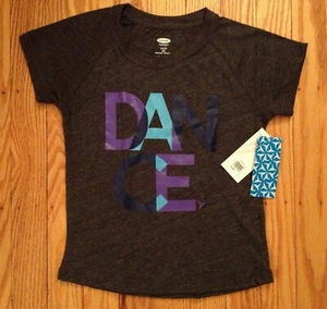 NWT Girl's Old Navy Short Sleeve Charcoal Gray Dance Shirt - Size XS 5 - Picture 1 of 5