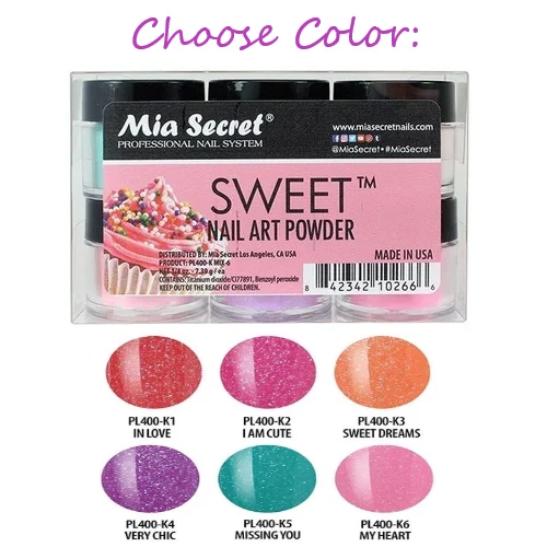 Mia Secret Nail Art Powder - DULCE 0,25 oz - ELIGE EL COLOR: Foto 1 de 1