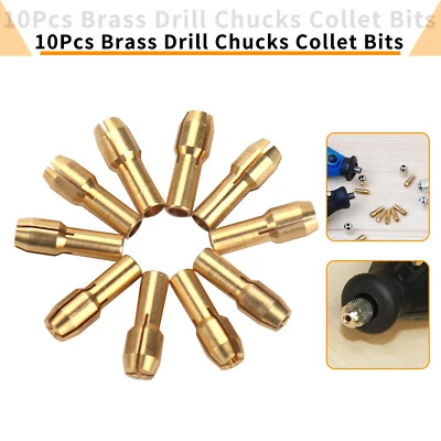 10Pcs 0.5mm-3.2mm Brass Drill Chuck Collet Bit Adapter F Dremel Rotary Tools Kit - Image 1 of 4