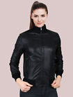 Womens Black Leather Jacket Real Lambskin Motorcycle Bomber Jacket S M L XL- 169