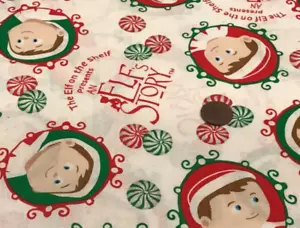 The Elf on the Shelf * Red & Green Peppermints * on White *100% Cotton * 21"x 8" - Picture 1 of 3