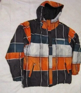 Billabong Riding Jacket ~Full Zip Hood Pockets ~Orange/White/Black/Blue ~ Size L - Bild 1 von 11