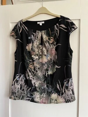 precis petite sleeveless black floral top size XL 18/20 NWOT - Image 1 of 4
