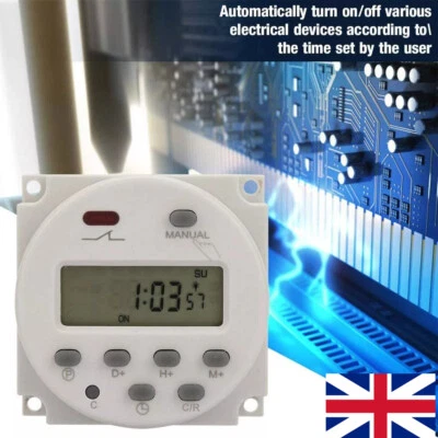 2025 AC220V-240V 16A LCD Digital Programmable Control Power Timer Time Switch UK - Image 1 of 4