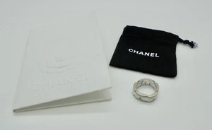 Authentic Chanel Ultra White Ceramic 18k White Gold Ring 51 & Receipt RRP$4,900 - Bild 1 von 12