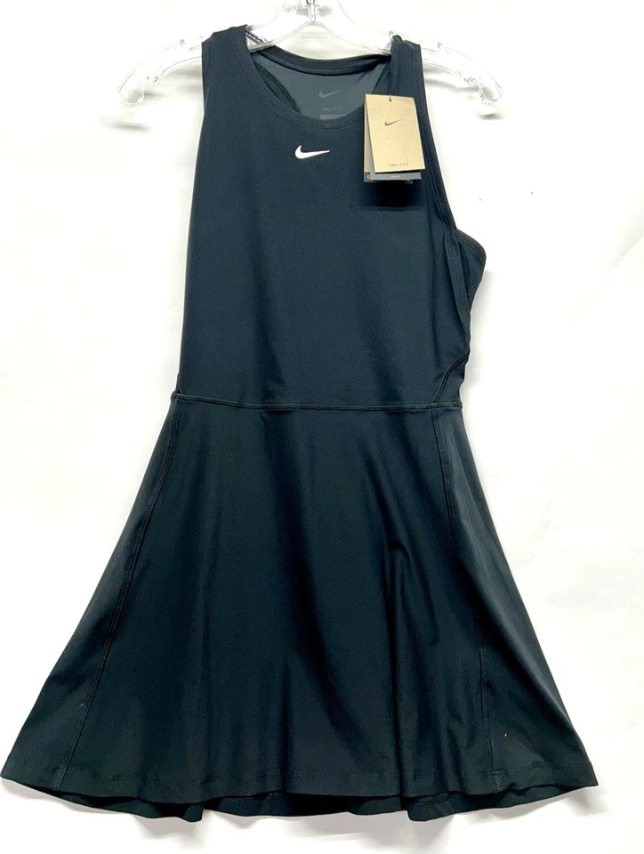 NIKE BLACK SLIM FIT DRI-FIT TENNIS DRESS WOMEN'S SIZE M W/TAGS