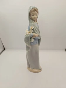 Lladro Porzellan Figur #4650 Mädchen mit Calla Lilien 9" 1969 Spanien - wie besehen  - Bild 1 von 11