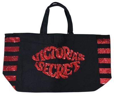 Bolsa de ombro VICTORIA'S SECRET com logotipo de lantejoulas com zíper Weekender - Imagem 1 de 3