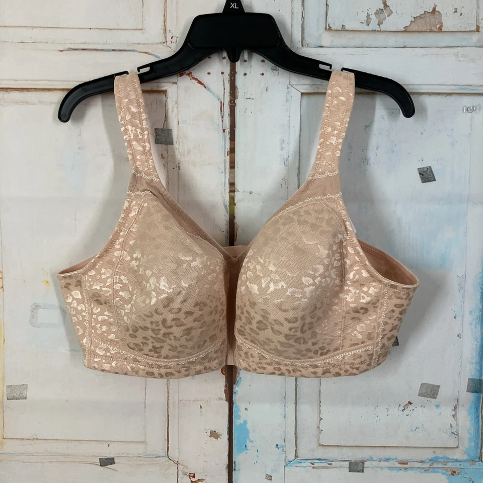 Deyllo Full Coverage Minimizer Wirefree Bra Pink Nude Size 44B Back Close - Image 1 of 4