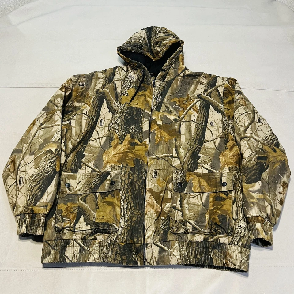 Outfitters Ridge Men Hunt Jacket Camo Zip Light Canvas Realtree Mossy Oak Y2K-XL - Image 1 of 4